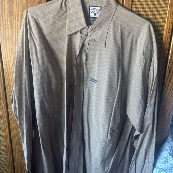 Faconnable Men's Dress Shirt - Brown Checkered - Picture 1 of 2